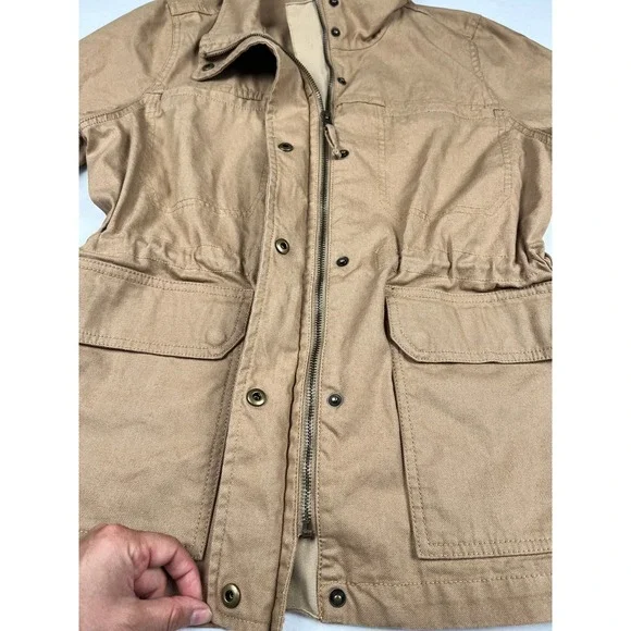 Madewell Canvas Utility Jacket Women's Tan Khaki Field Safari Coat Size‎ L - Picture 6 of 11